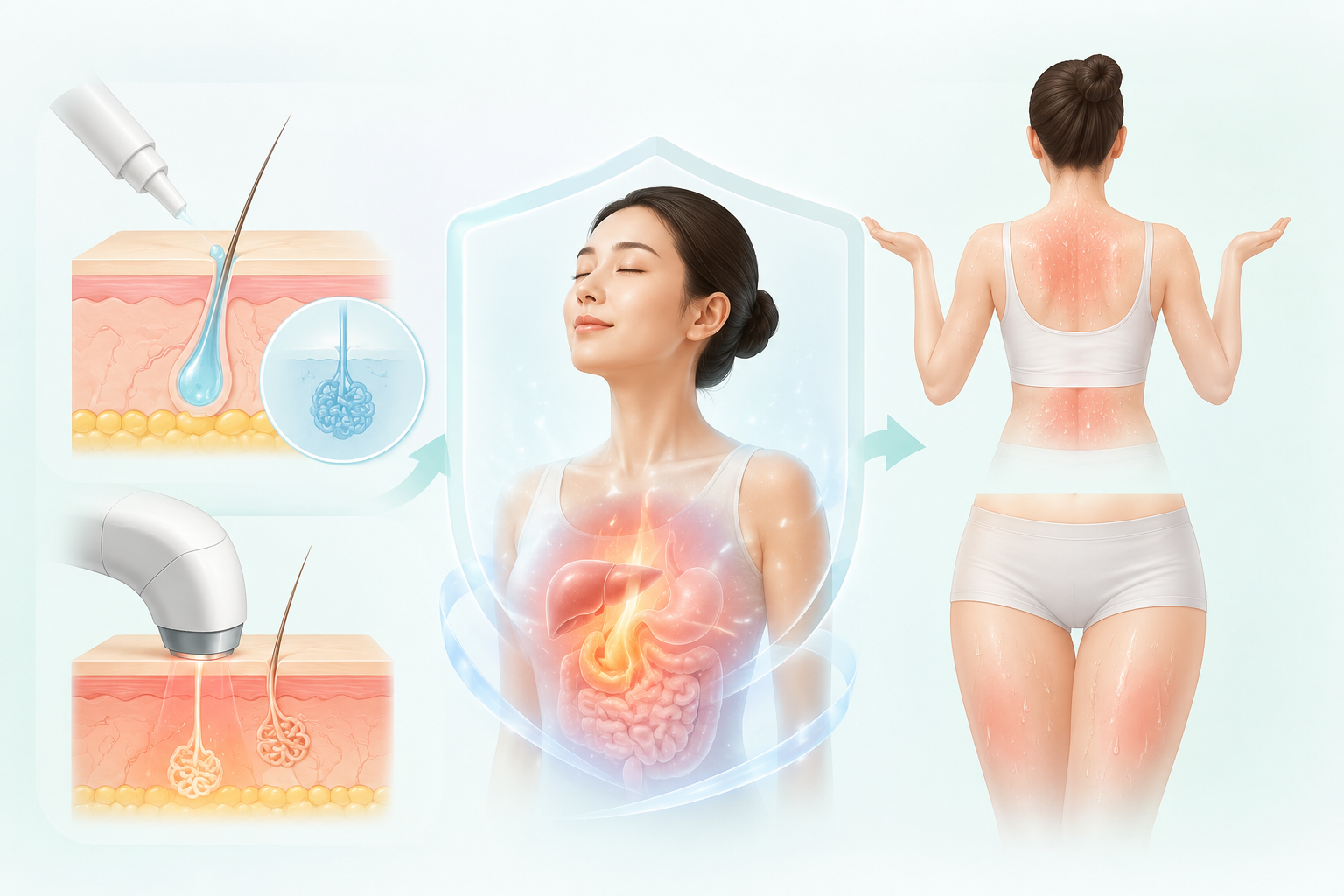 땀구멍을 막는 대신 '조절하는 힘'을 기르세요